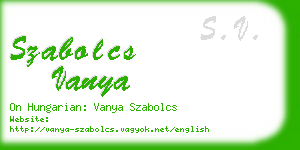 szabolcs vanya business card